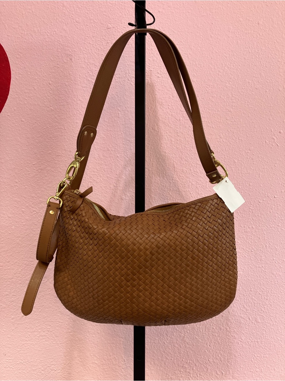 Quince Brown Sloane Woven Leather Hobo Bag